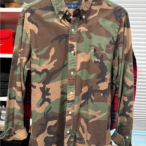 Ralph Lauren Green and Brown Camouflage Shirt